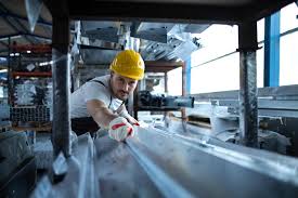 Steel fabrication team at work